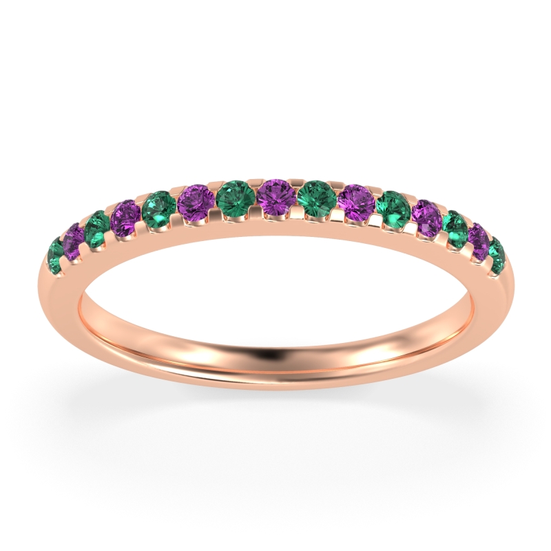 Half Eternity Pave Classic Agava Band