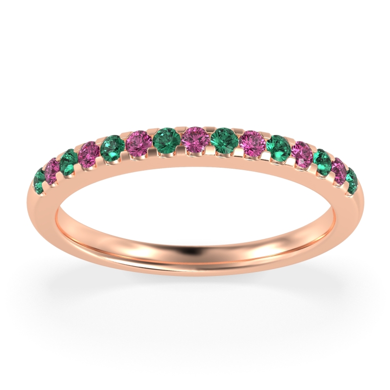 Half Eternity Pave Classic Agava Band