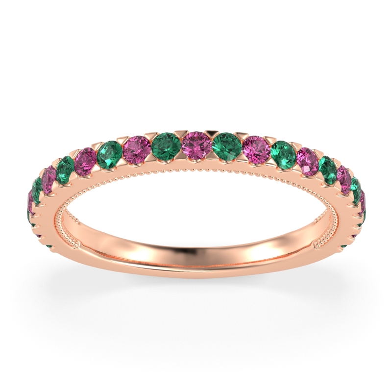 Three-Quarter Eternity Milgrain Akasa Band