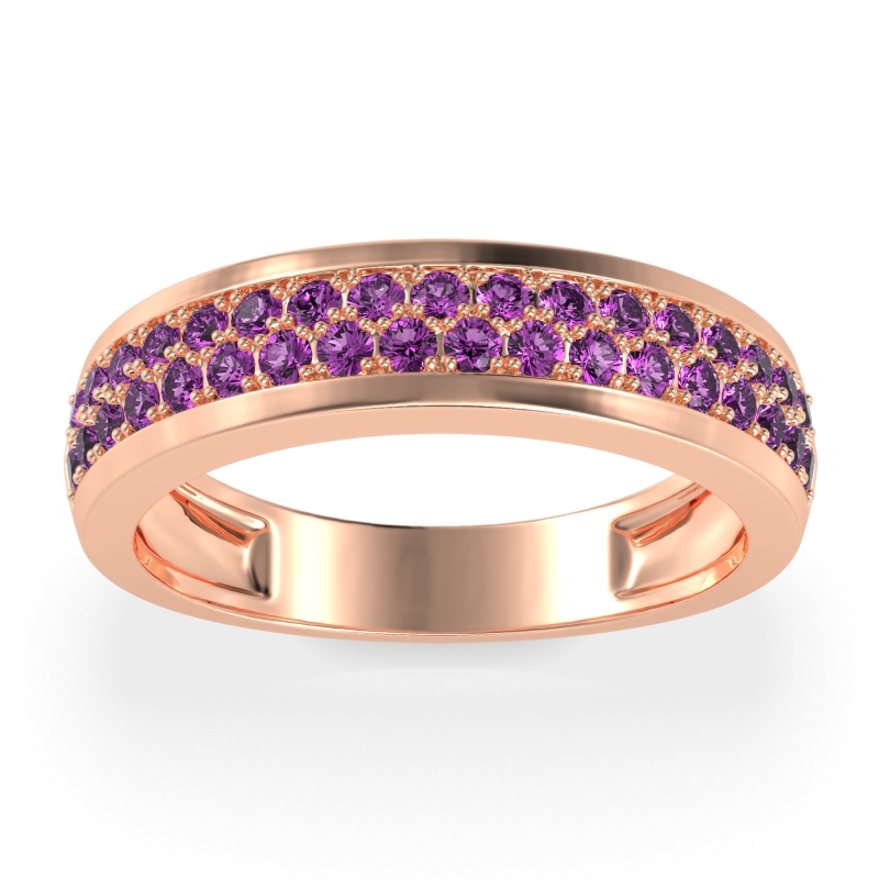 Two Row Prong Set Half-Eternity Bala Band