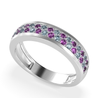 Two Row Prong Set Half-Eternity Bala Band