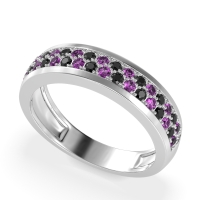 Two Row Prong Set Half-Eternity Bala Band