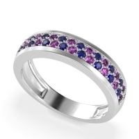 Two Row Prong Set Half-Eternity Bala Band