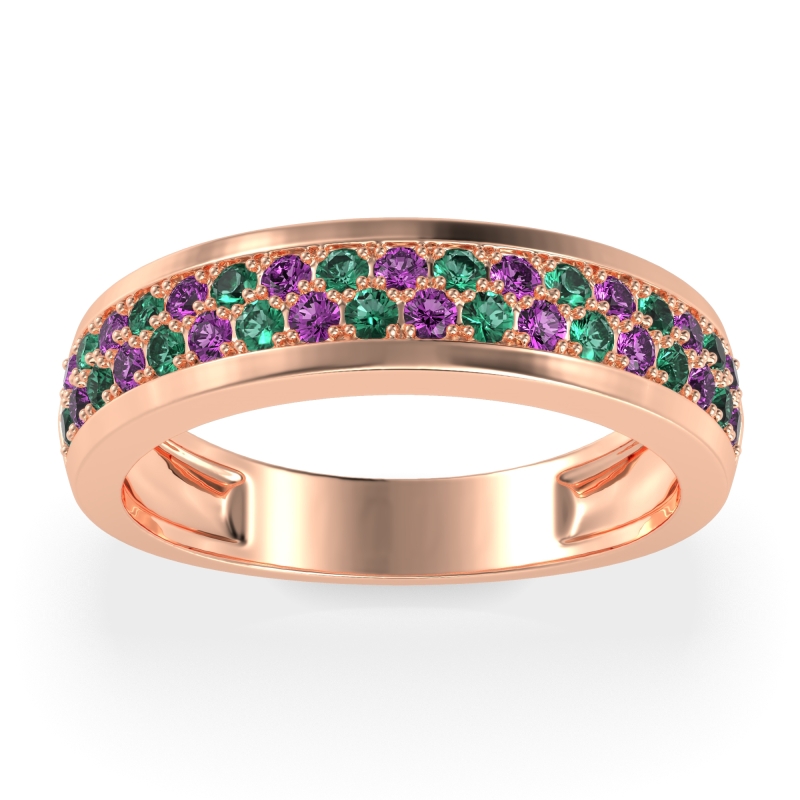 Two Row Prong Set Half-Eternity Bala Band