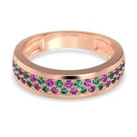 Two Row Prong Set Half-Eternity Bala Band