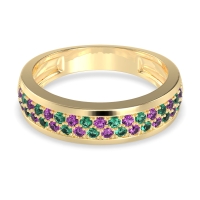 Two Row Prong Set Half-Eternity Bala Band