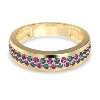 Two Row Prong Set Half-Eternity Bala Band