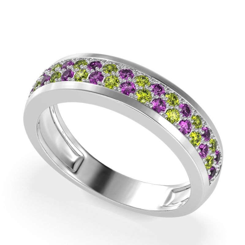 Two Row Prong Set Half-Eternity Bala Band