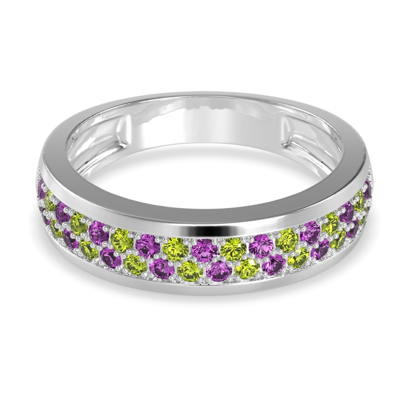 Two Row Prong Set Half-Eternity Bala Band