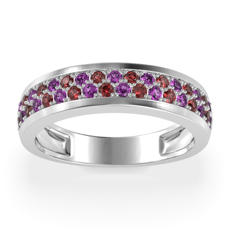 Two Row Prong Set Half-Eternity Bala Band