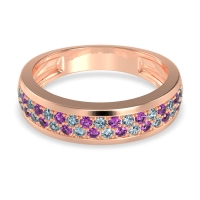 Two Row Prong Set Half-Eternity Bala Band