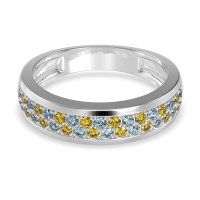 Two Row Prong Set Half-Eternity Bala Band