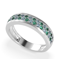 Two Row Prong Set Half-Eternity Bala Band