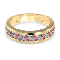 Two Row Prong Set Half-Eternity Bala Band