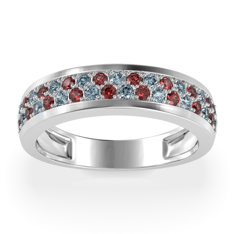 Two Row Prong Set Half-Eternity Bala Band