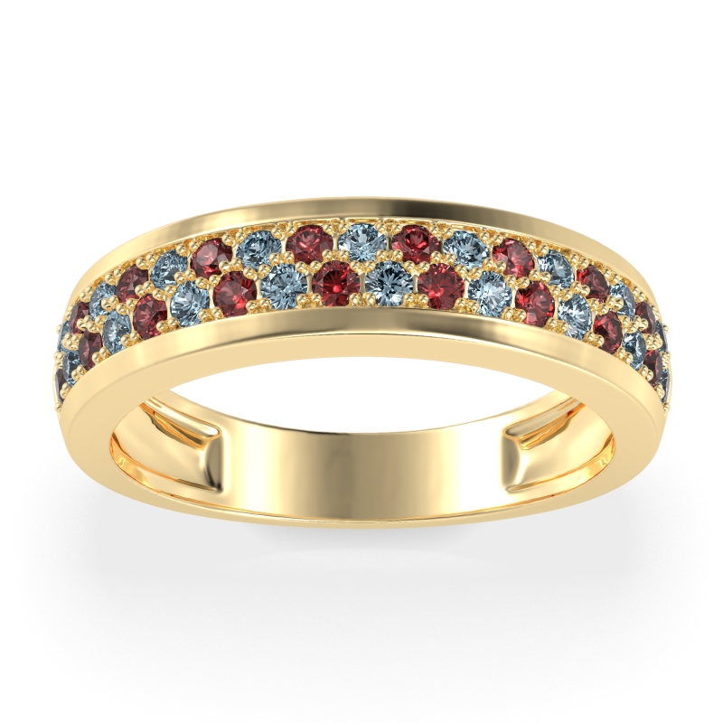 Two Row Prong Set Half-Eternity Bala Band