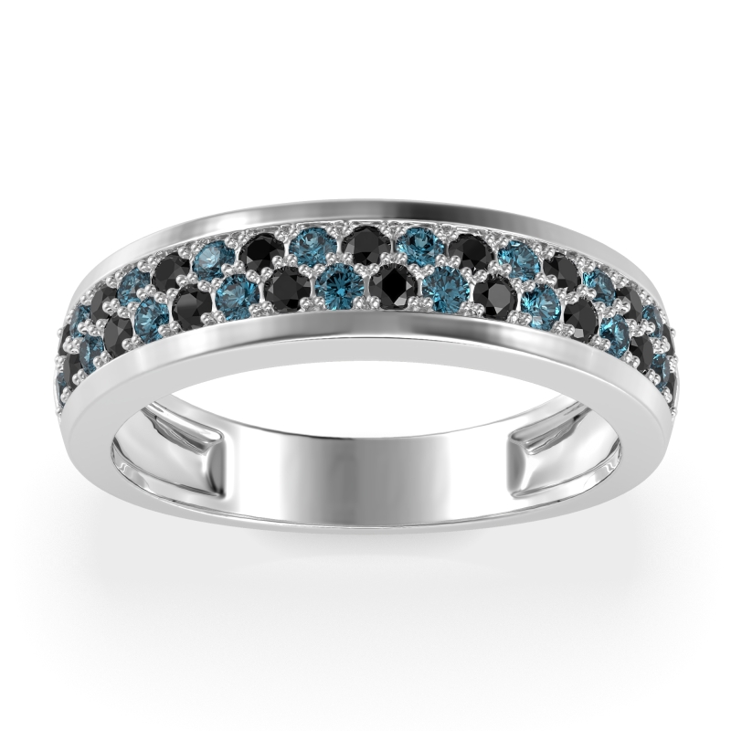 Two Row Prong Set Half-Eternity Bala Band