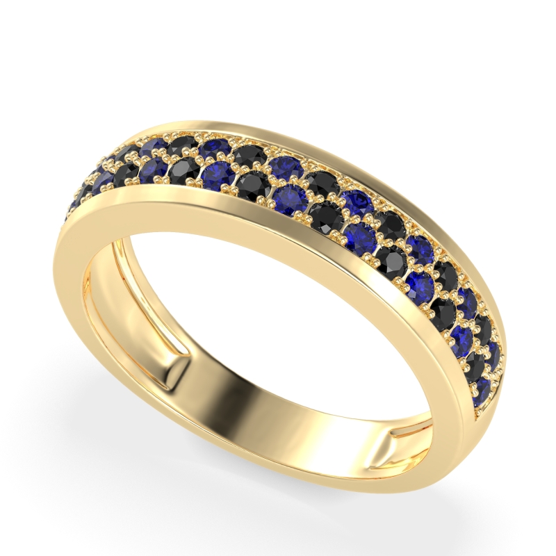 Two Row Prong Set Half-Eternity Bala Band