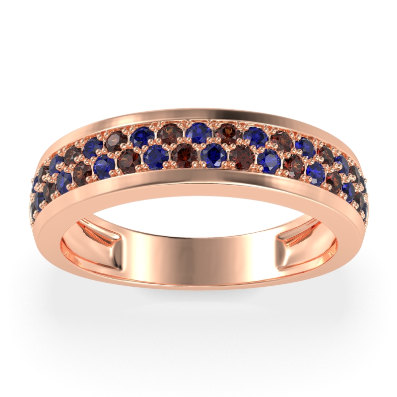 Two Row Prong Set Half-Eternity Bala Band