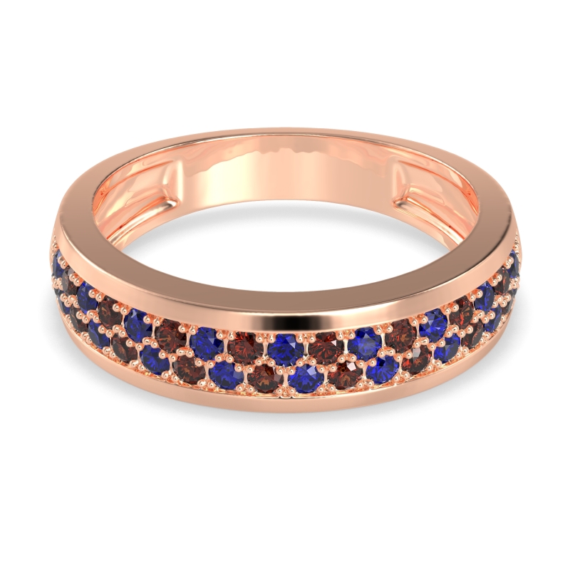 Two Row Prong Set Half-Eternity Bala Band