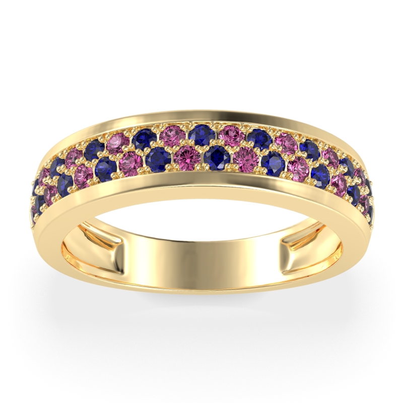 Two Row Prong Set Half-Eternity Bala Band