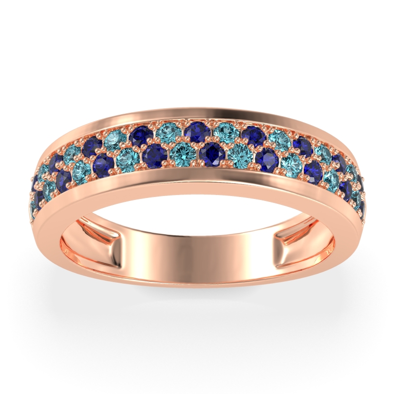 Two Row Prong Set Half-Eternity Bala Band