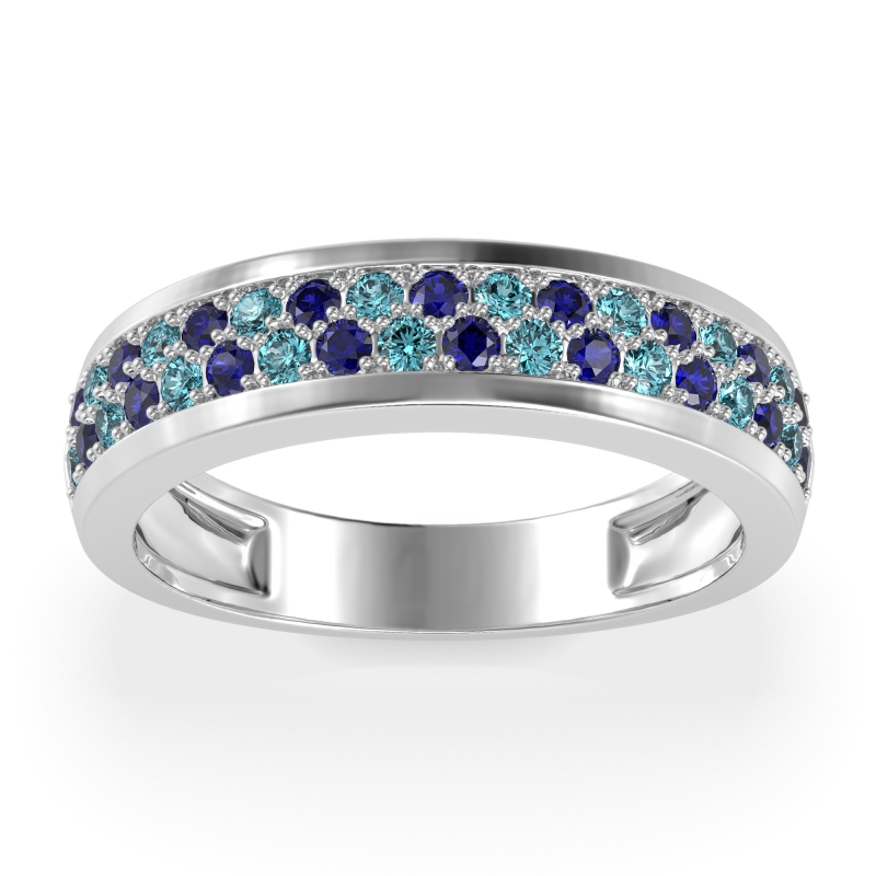 Two Row Prong Set Half-Eternity Bala Band