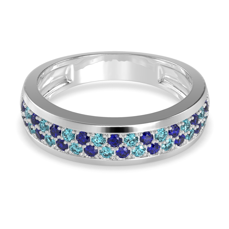 Two Row Prong Set Half-Eternity Bala Band