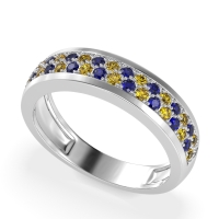 Two Row Prong Set Half-Eternity Bala Band