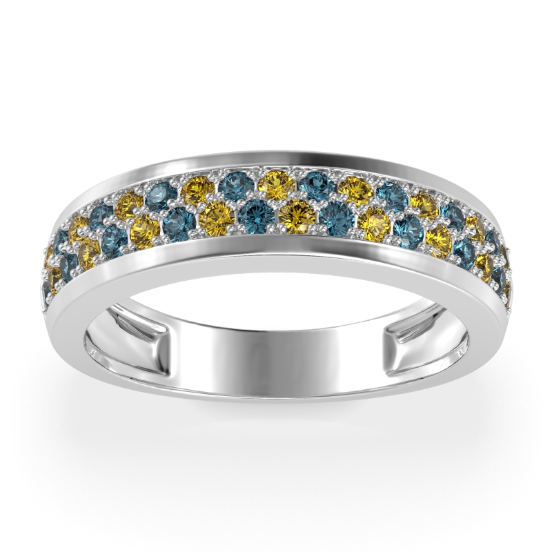 Two Row Prong Set Half-Eternity Bala Band