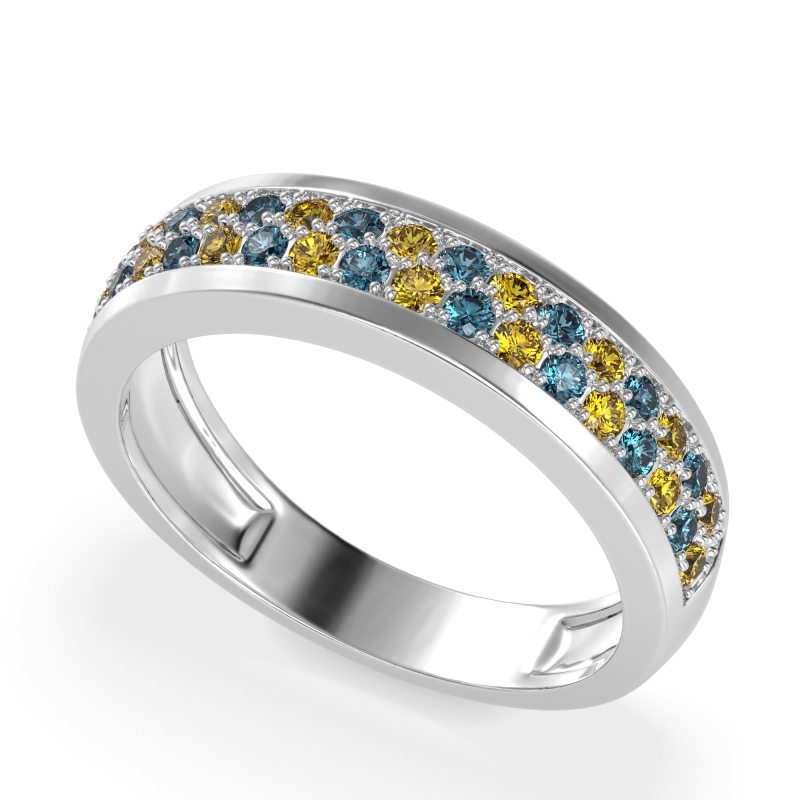 Two Row Prong Set Half-Eternity Bala Band