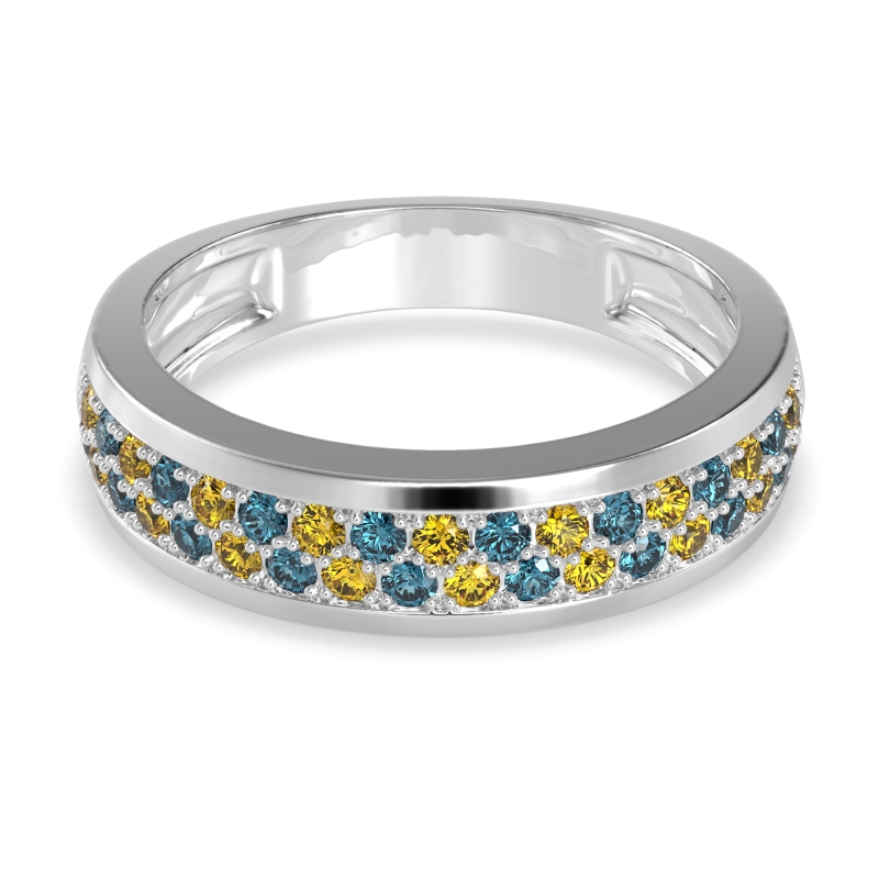 Two Row Prong Set Half-Eternity Bala Band