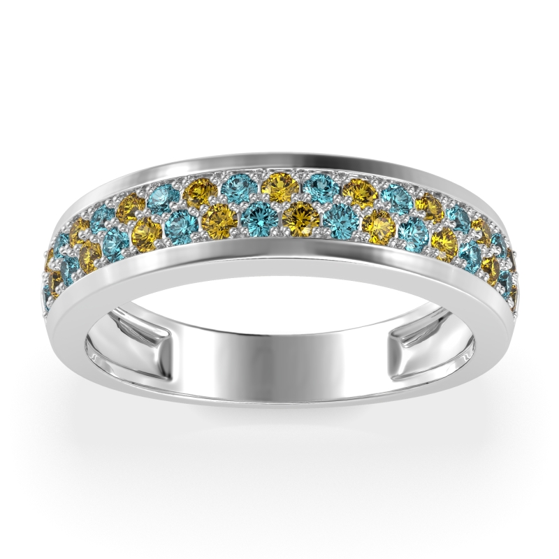 Two Row Prong Set Half-Eternity Bala Band