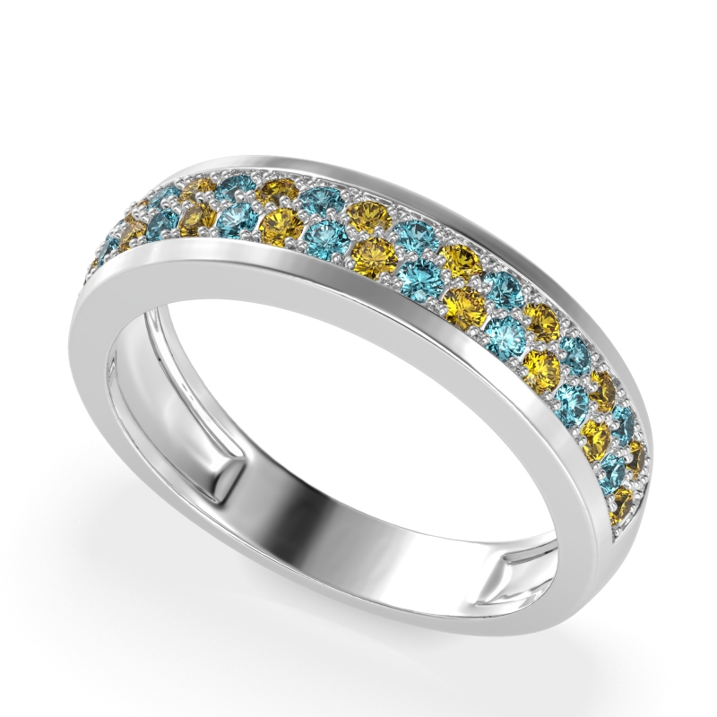 Two Row Prong Set Half-Eternity Bala Band