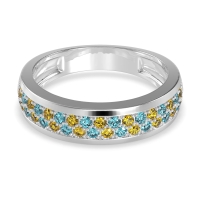 Two Row Prong Set Half-Eternity Bala Band