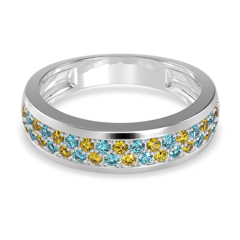 Two Row Prong Set Half-Eternity Bala Band