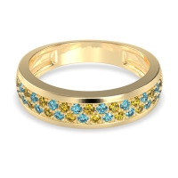 Two Row Prong Set Half-Eternity Bala Band