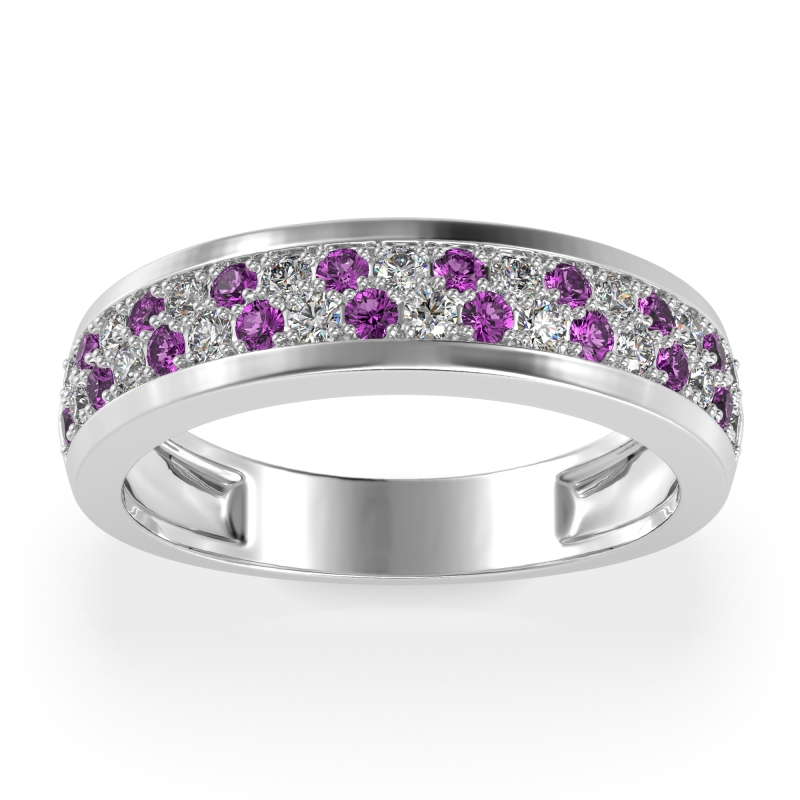 Two Row Prong Set Half-Eternity Bala Band