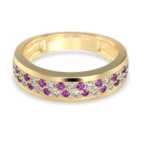 Two Row Prong Set Half-Eternity Bala Band