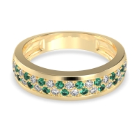 Two Row Prong Set Half-Eternity Bala Band