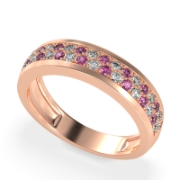 Two Row Prong Set Half-Eternity Bala Band