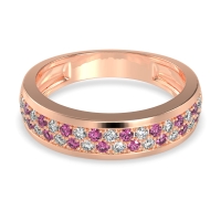 Two Row Prong Set Half-Eternity Bala Band