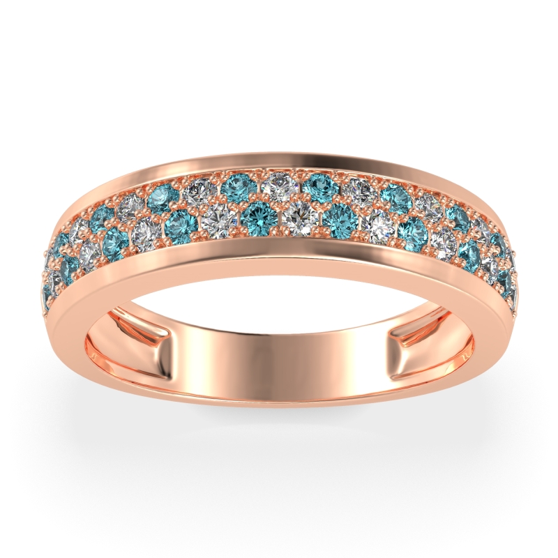 Two Row Prong Set Half-Eternity Bala Band