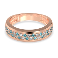 Two Row Prong Set Half-Eternity Bala Band