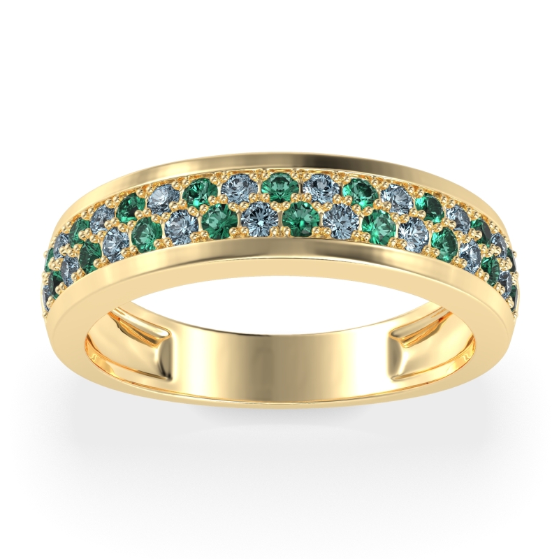 Two Row Prong Set Half-Eternity Bala Band