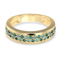 Two Row Prong Set Half-Eternity Bala Band