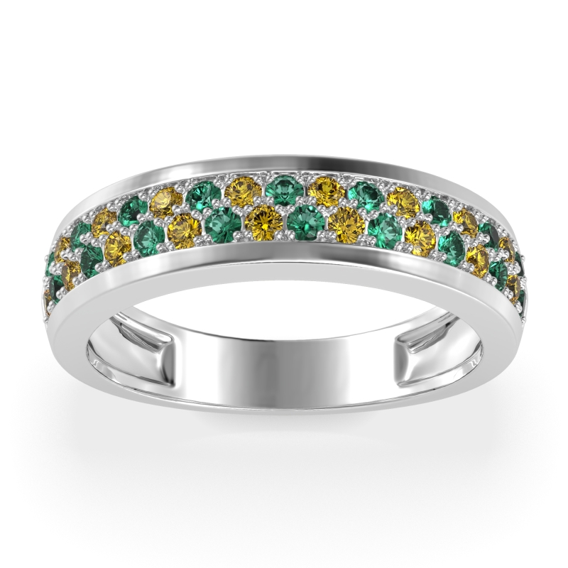 Two Row Prong Set Half-Eternity Bala Band