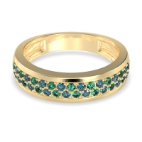 Two Row Prong Set Half-Eternity Bala Band