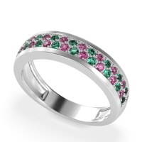 Two Row Prong Set Half-Eternity Bala Band