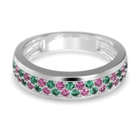 Two Row Prong Set Half-Eternity Bala Band